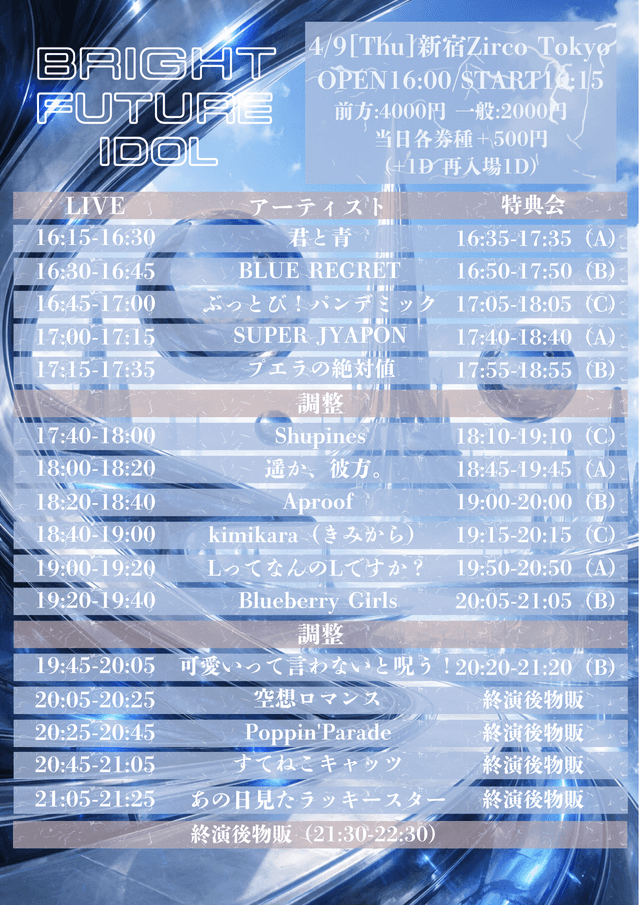 『BRIGHT FUTURE IDOL Vol.2』 @ 新宿Zirco Tokyo